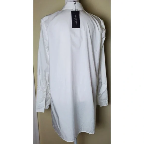 NWT Lafayette 148 XS Palm Branch‎ Button Down Tunic Blouse Boho Porto Print - Picture 7 of 15